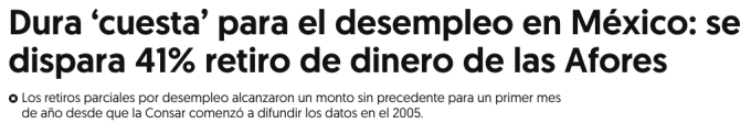 Dura cuesta para el desempleo en México 